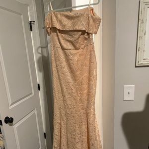 ELIZA J Off the Shoulder Sequin Trumpet Gown